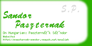 sandor paszternak business card